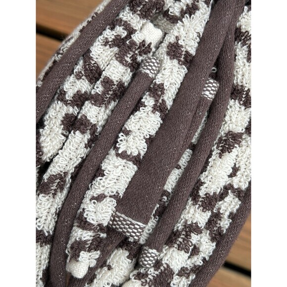 Rachel Zoe Leopard Hand Towels Cheetah Animal Print Tan Brown 100% Cotton 2 Pc - Picture 4 of 5